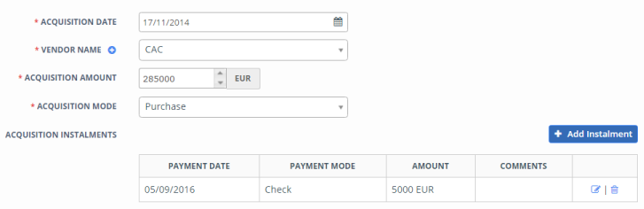 Acquisition et Cession